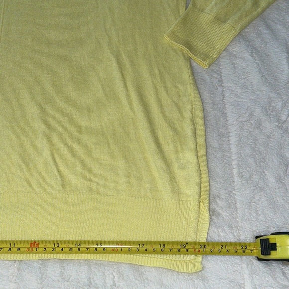 Bright Sunny Yellow Tunic Length V-Neck Sweater - Picture 3 of 6